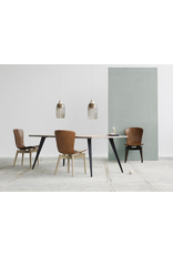 SHELL DINING CHAIR IN SORENSEN DUNES RUST LEATHER