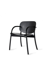 (BARGAIN CORNER) CLOUDY DINING CHAIR WITH BLACK LEATHER SEAT