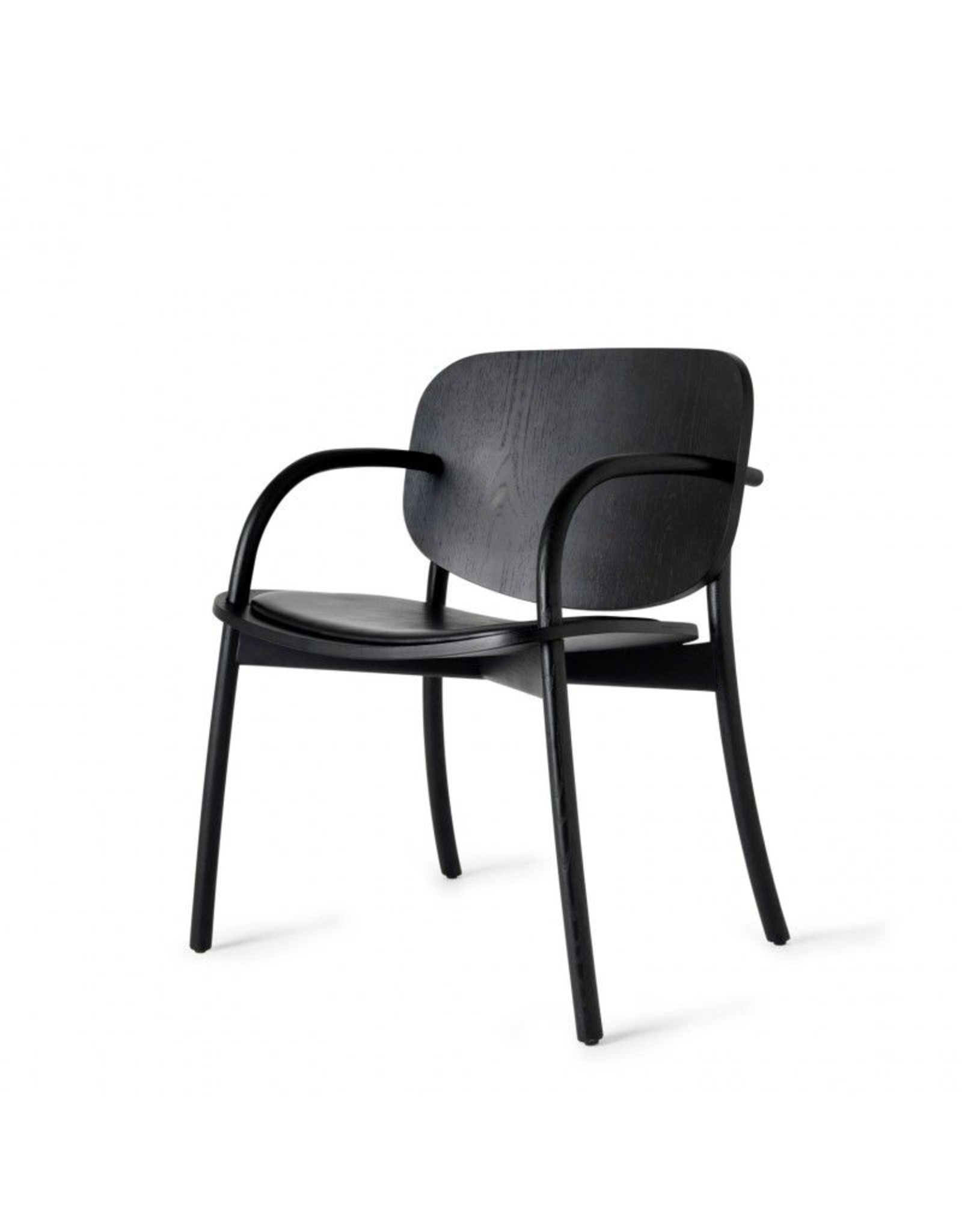 (BARGAIN CORNER) CLOUDY DINING CHAIR WITH BLACK LEATHER SEAT