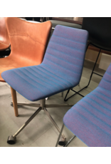 (BARGAIN CORNER) SPINAL CHAIR 44 BLUE WITH SWIVEL BASE ON CASTORS