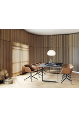FIBER ARMCHAIR SHELL UPHOLSTERED IN COGNAC LEATHER