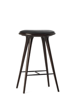 (BARGAIN CORNER) ETHICAL HIGH STOOL-DARK HARDWOOD