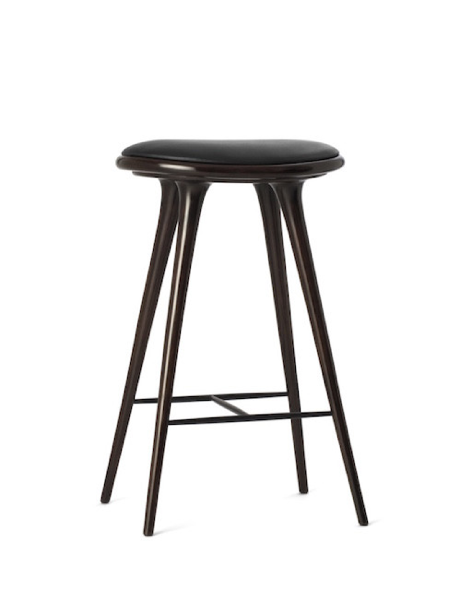 (BARGAIN CORNER) ETHICAL HIGH STOOL-DARK HARDWOOD