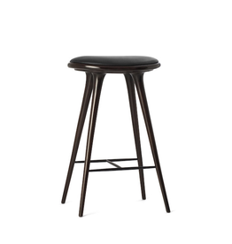 (BARGAIN CORNER) ETHICAL HIGH STOOL-DARK HARDWOOD