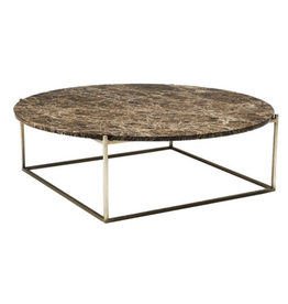 (SHOWROOM ITEM) CIRCLE LARGE COFFEE TABLE IN DARK EMPERADOR MARBLE