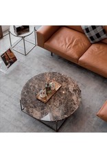 (SHOWROOM ITEM) CIRCLE LARGE COFFEE TABLE IN DARK EMPERADOR MARBLE