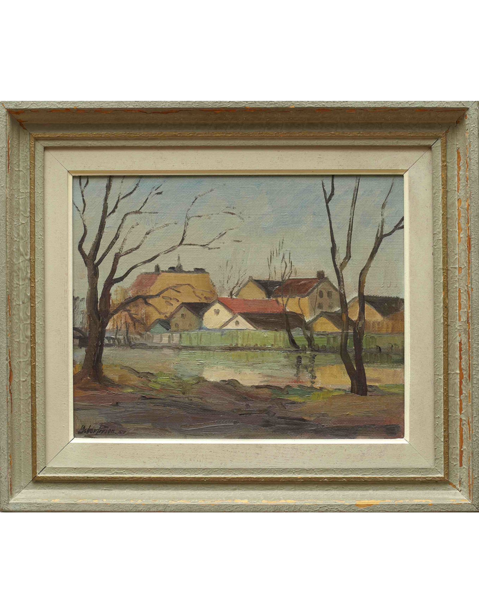 SWEDISH LANDSCAPE, OIL ON BOARD, SIGNED OSKAR PERSON,49X57CM, SWEDEN 1952