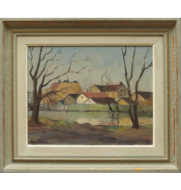 SWEDISH LANDSCAPE, OIL ON BOARD, SIGNED OSKAR PERSON,49X57CM, SWEDEN 1952