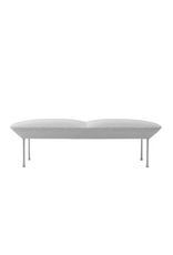 OSLO SOFA - BENCH UPHOLSTERED IN LIGHT GREY FABRIC