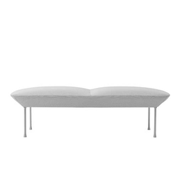 OSLO SOFA - BENCH UPHOLSTERED IN LIGHT GREY FABRIC