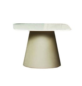 LOULOU50 SQUARE TABLE WITH WHITE LAMINATED TOP