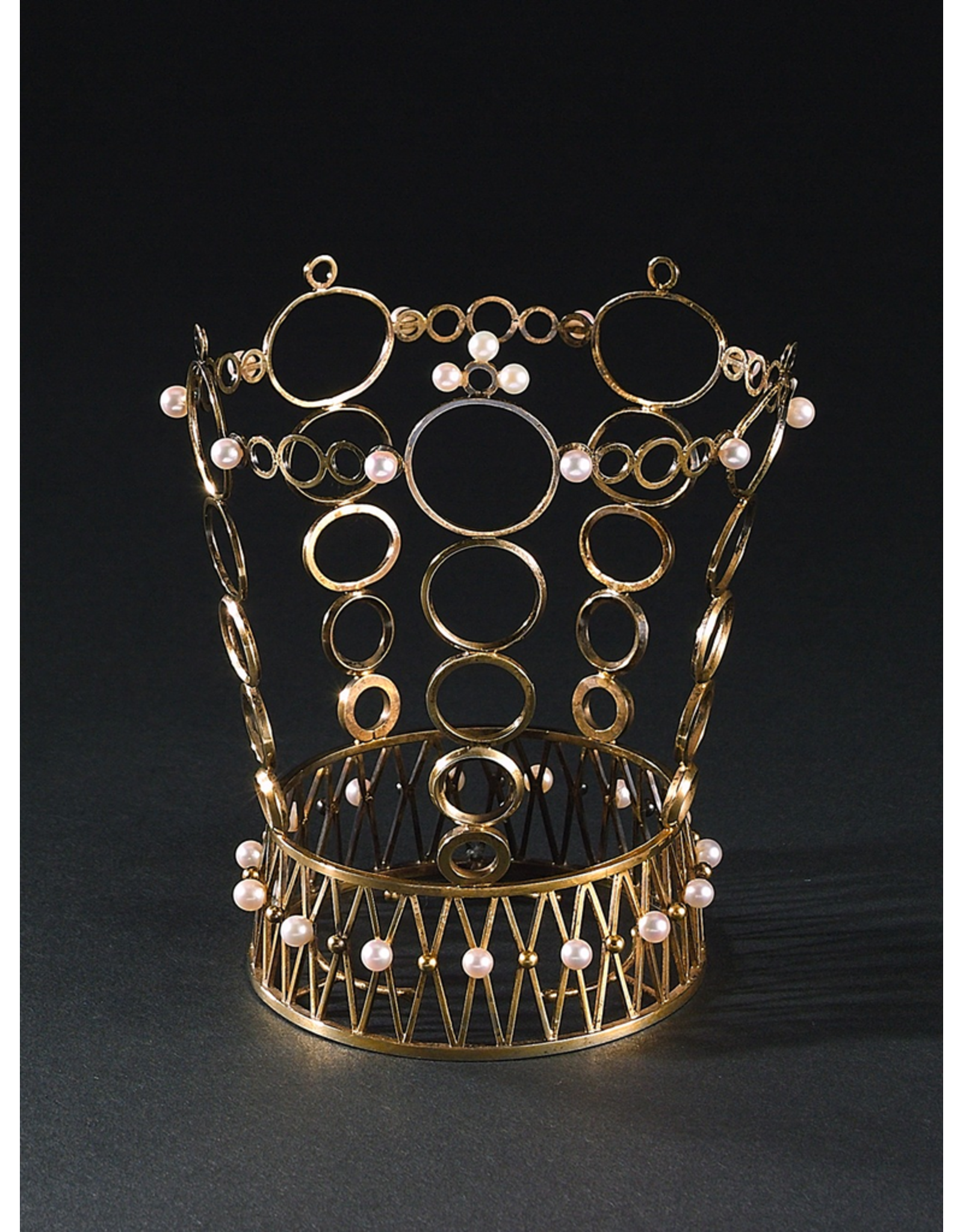 VERMEILLE BRIDAL CROWN WITH SEED PEARLS