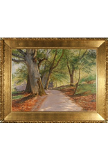 DAPPLED LANE LINED WITH BIRCH TREES OIL IN CANVAS