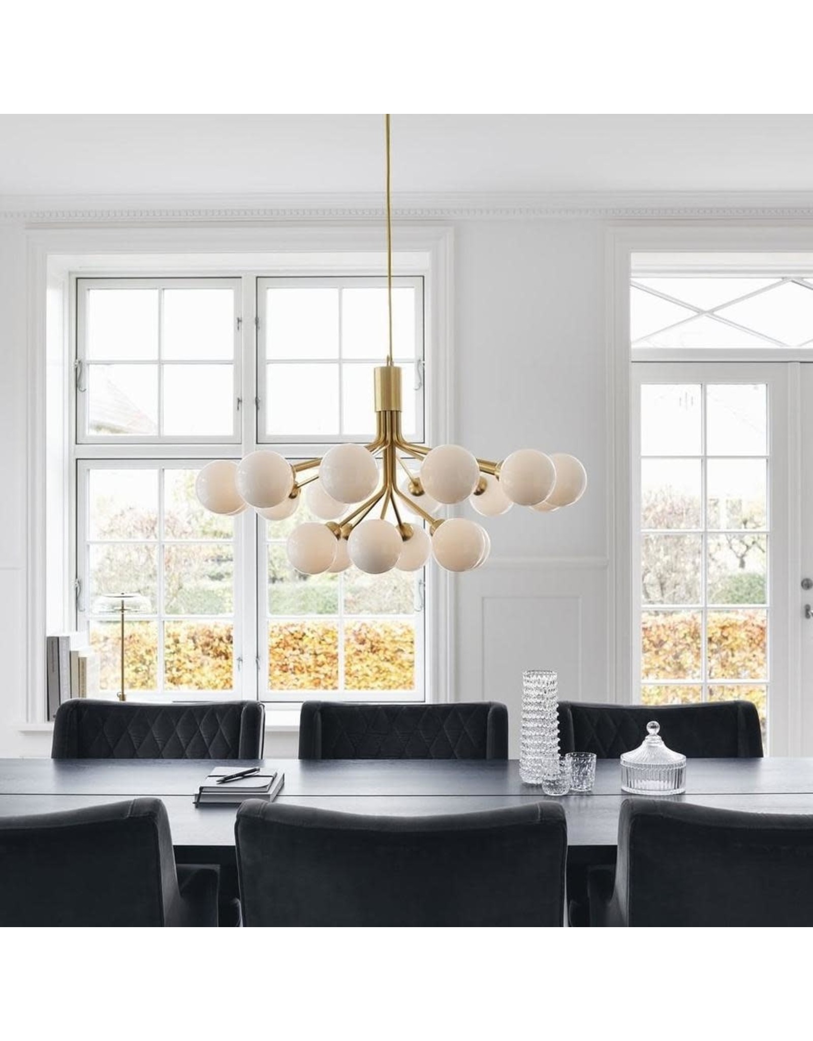 APIALES CHANDELIER IN OPAL GLASS GLOBES