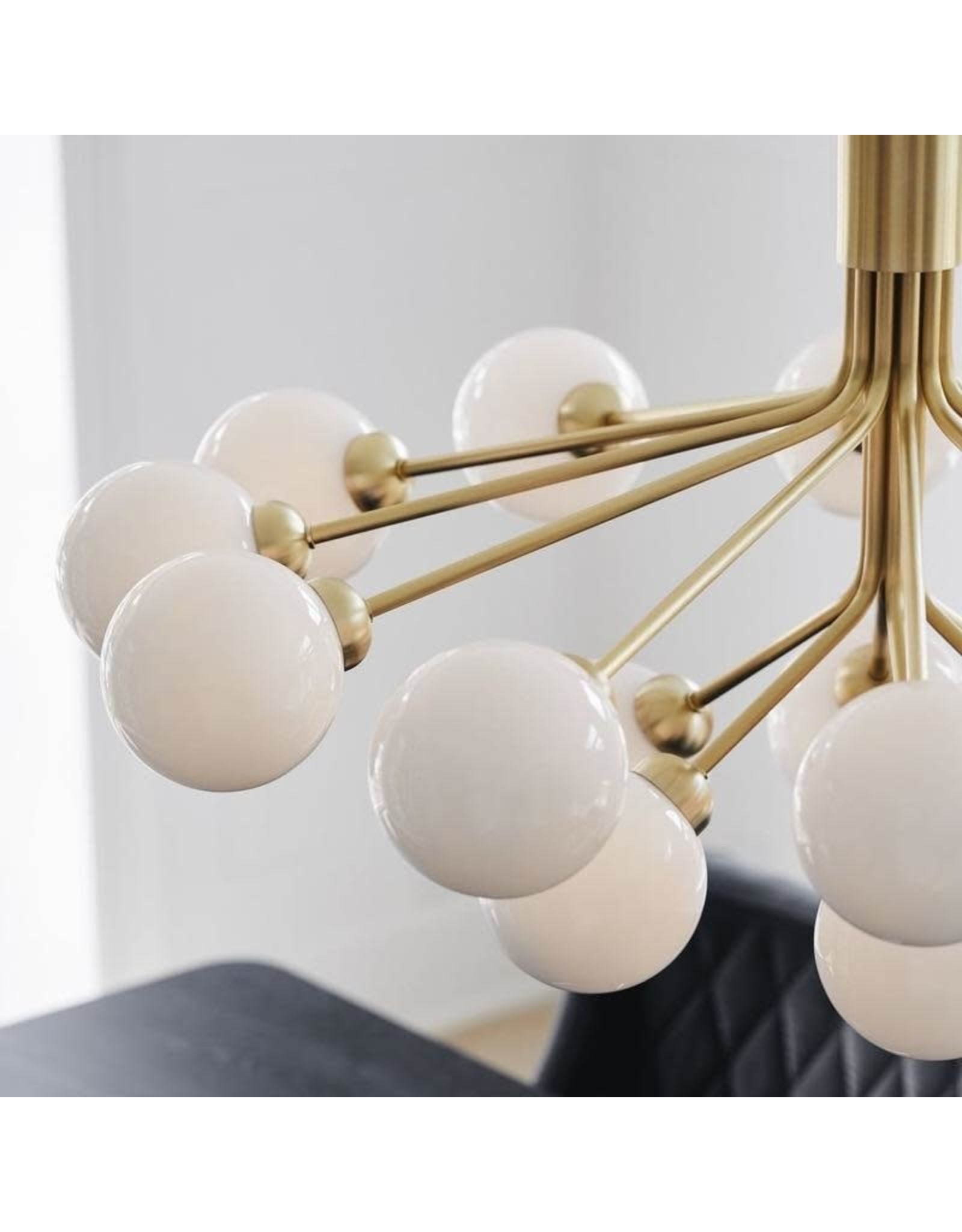 APIALES CHANDELIER IN OPAL GLASS GLOBES