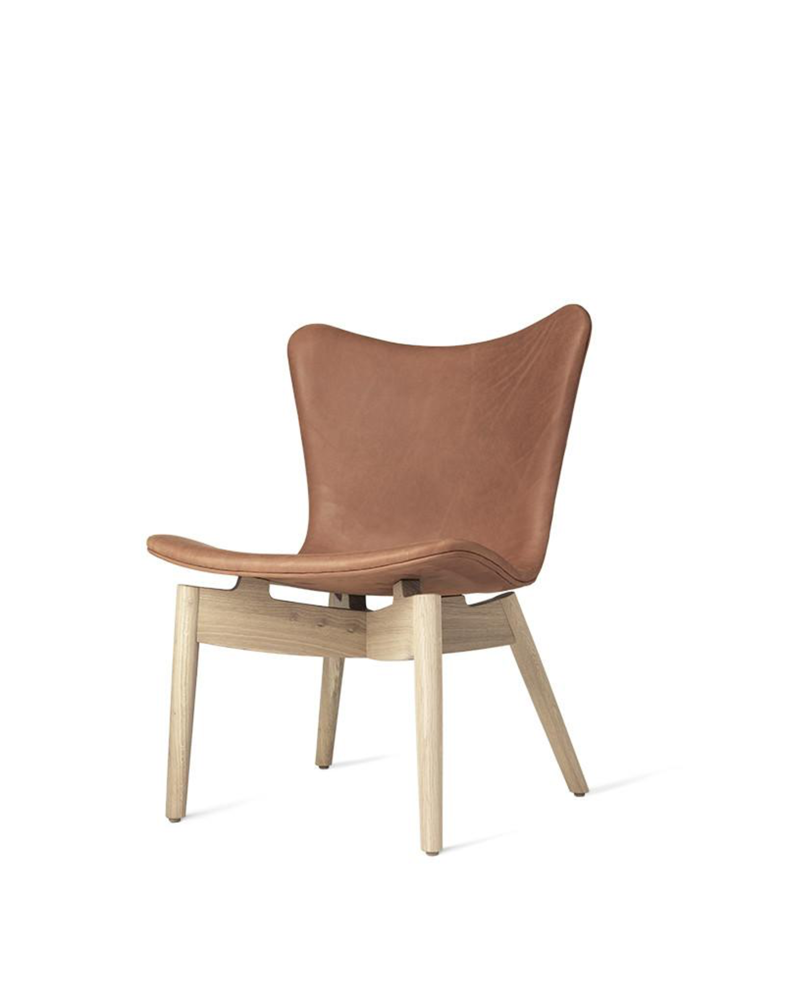 (BARGAIN CORNER) SHELL LOUNGE CHAIR IN SORENSEN DUNES RUST LEATHER