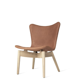 (BARGAIN CORNER) SHELL LOUNGE CHAIR IN SORENSEN DUNES RUST LEATHER