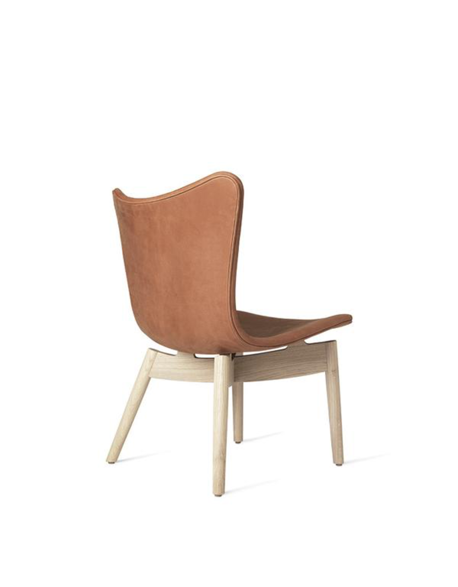 (BARGAIN CORNER) SHELL LOUNGE CHAIR IN SORENSEN DUNES RUST LEATHER