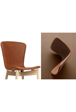 (BARGAIN CORNER) SHELL LOUNGE CHAIR IN SORENSEN DUNES RUST LEATHER