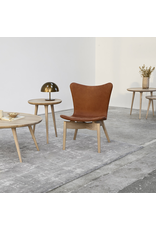 (BARGAIN CORNER) SHELL LOUNGE CHAIR IN SORENSEN DUNES RUST LEATHER