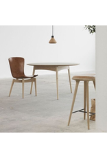 SHELL LOUNGE CHAIR IN SORENSEN DUNES RUST LEATHER
