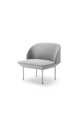 (SHOWROOM ITEM) OSLO LOUNGE CHAIR UPHOLSTERED IN LIGHT GREY FABRIC