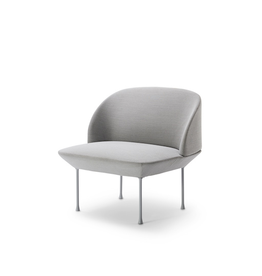OSLO LOUNGE CHAIR UPHOLSTERED IN LIGHT GREY FABRIC