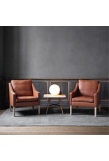 2207 LOUNGE CHAIR UPHOLSTERED IN WALNUT LEATHER