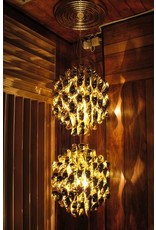 SPIRAL SP2 HANGING LAMP W/2 CLUSTERS OF GOLD SPIRALS