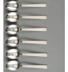 KAY BOJESEN GRAND PRIX STAINLESS STEEL CUTLERY SET OF 6 SOUP/ PUDDING SPOONS MATTE FINISH