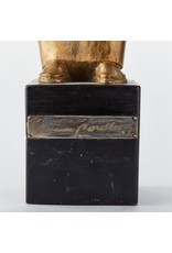 1920s GOLD PLATED BRONZE OF “WOMAN WITH PAIL” ON WOODEN STAND