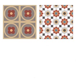 HAND MADE CEMENT TILE, 200 X 200 X 16MM (RED)