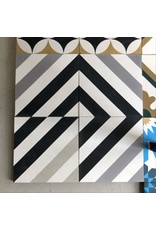 Hand made cement tile, 200 x 200 x 16mm (BLACK)