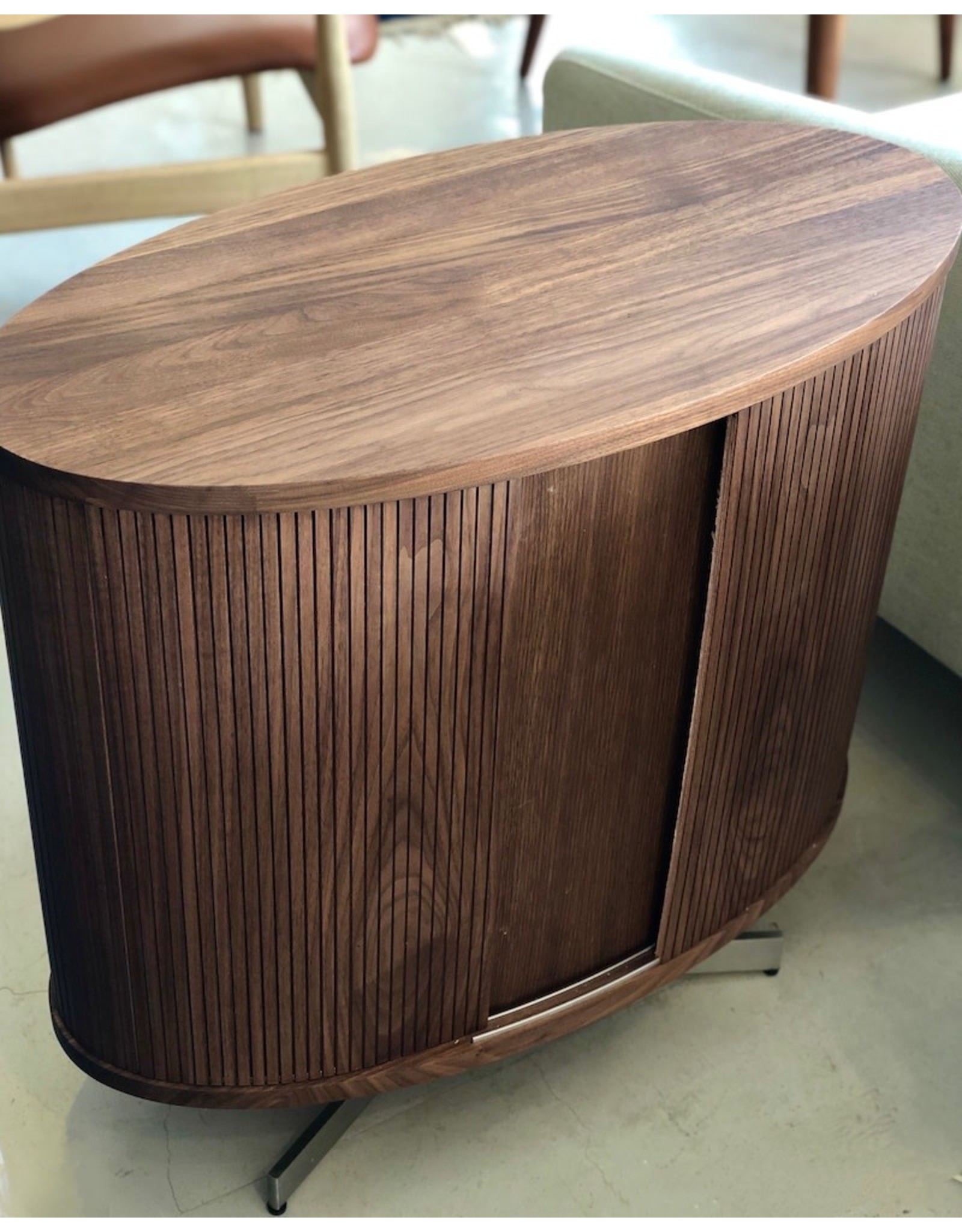 AK1365 OVAL CABINET IN WALNUT