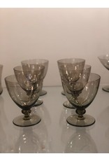 1930's SMOKED GLASS SERVICE FOR 6 PERSONS (24 PIECES)