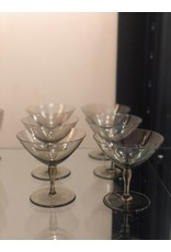 1930's SMOKED GLASS SERVICE FOR 6 PERSONS (24 PIECES)