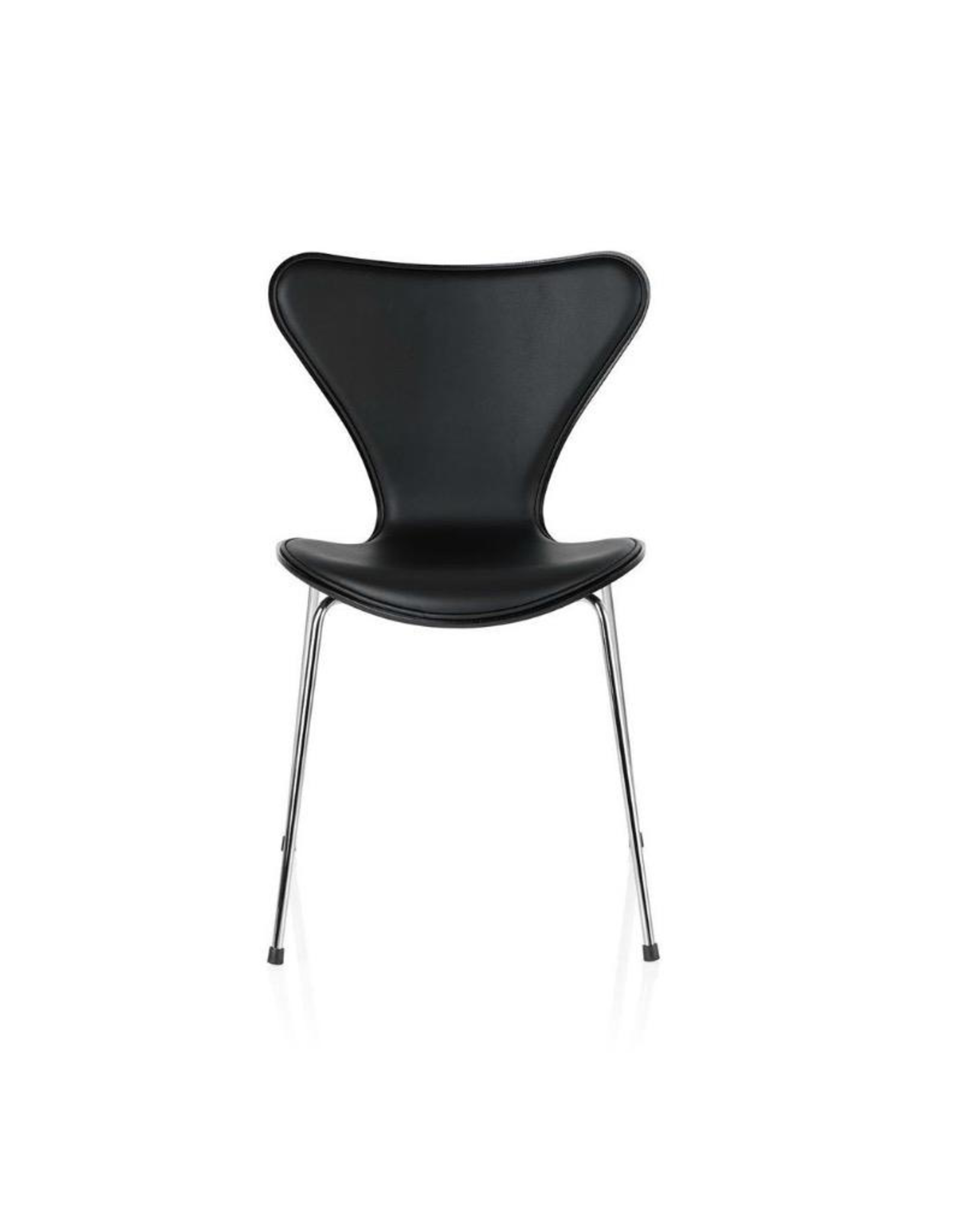 3107 SERIES 7 CHAIR, FRONT UPHOLSTERED IN LEATHER, BASE IN CHROME