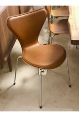 3107 SERIES 7 CHAIR, FRONT UPHOLSTERED IN LEATHER, BASE IN CHROME