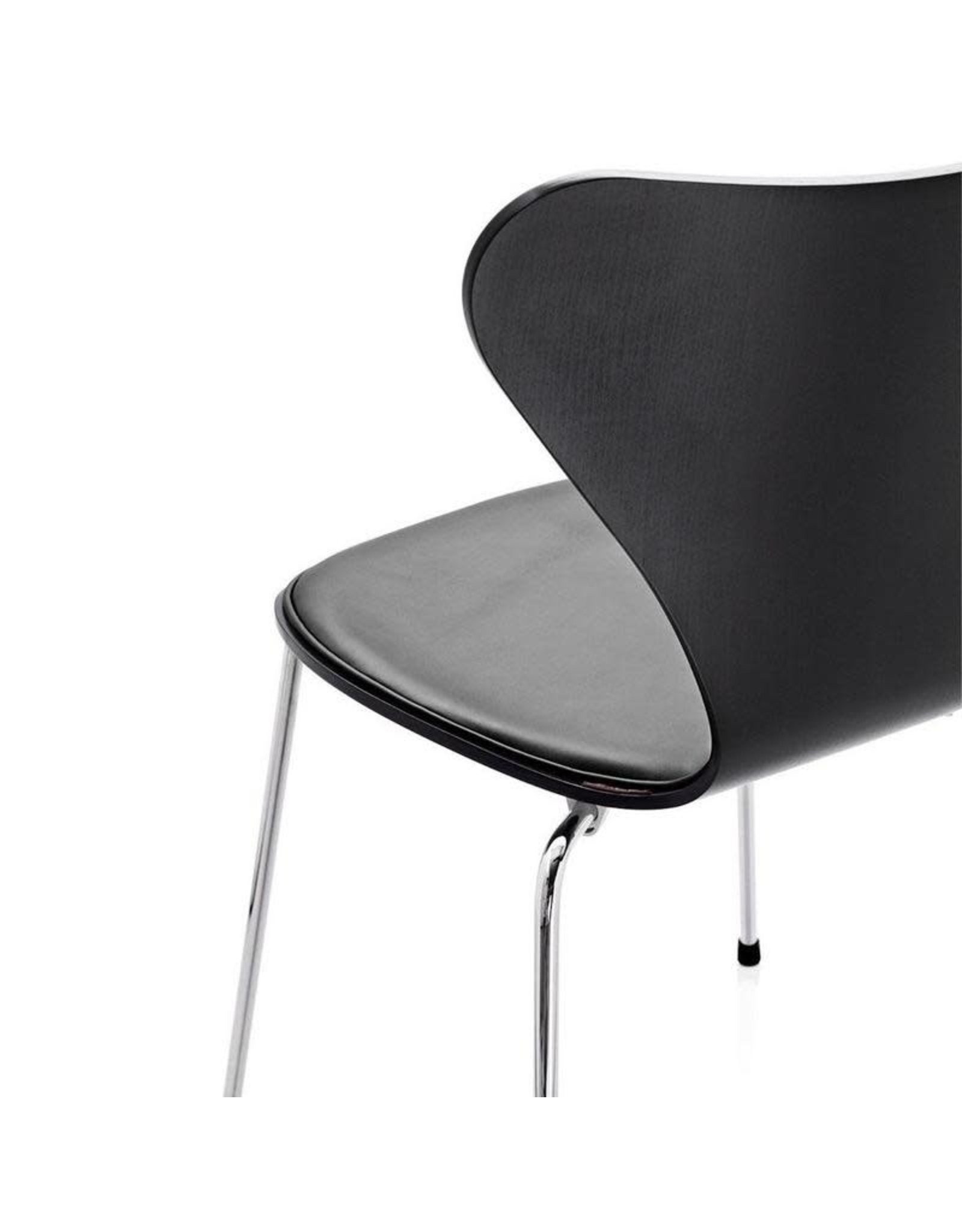 3107 SERIES 7 CHAIR, FRONT UPHOLSTERED IN LEATHER, BASE IN CHROME