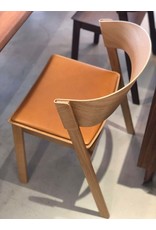 COVER SIDE CHAIR, SEAT UPHOLSTERED IN REFINE COGNAC LEATHER