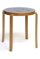 STACKING CAFE TABLE IN BEECH WITH LINOLEUM TOP