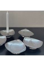 SET OF 6 STAINLESS STEEL SALT & PEPPER CELLARS WITH 1 CANDLESTICK