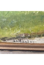 1920年代靜謐山谷風景畫帶框油彩
