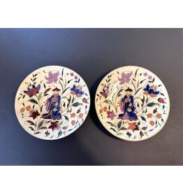 1900's RARE PAIR OF HAND PAINTED PLATES