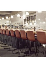 4302 PATO BARSTOOL, FULLY UPHOLSTERED IN COGNAC LEATHER