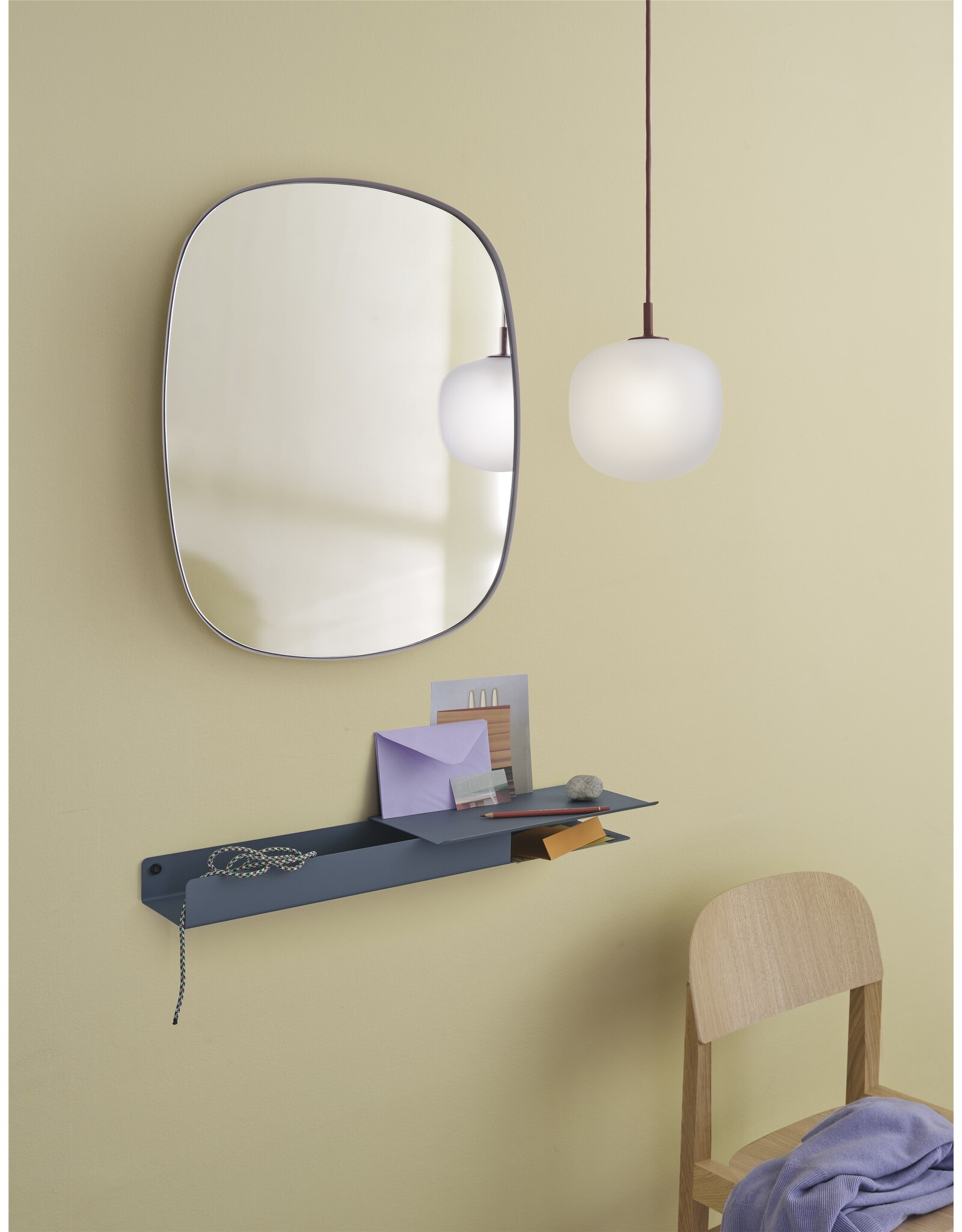 FRAMED WALL MIRROR- GREY