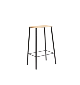 ADAM 橡木座位黑鋼框架高腳椅