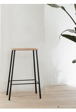 ADAM 橡木座位黑鋼框架高腳椅, 高65厘米