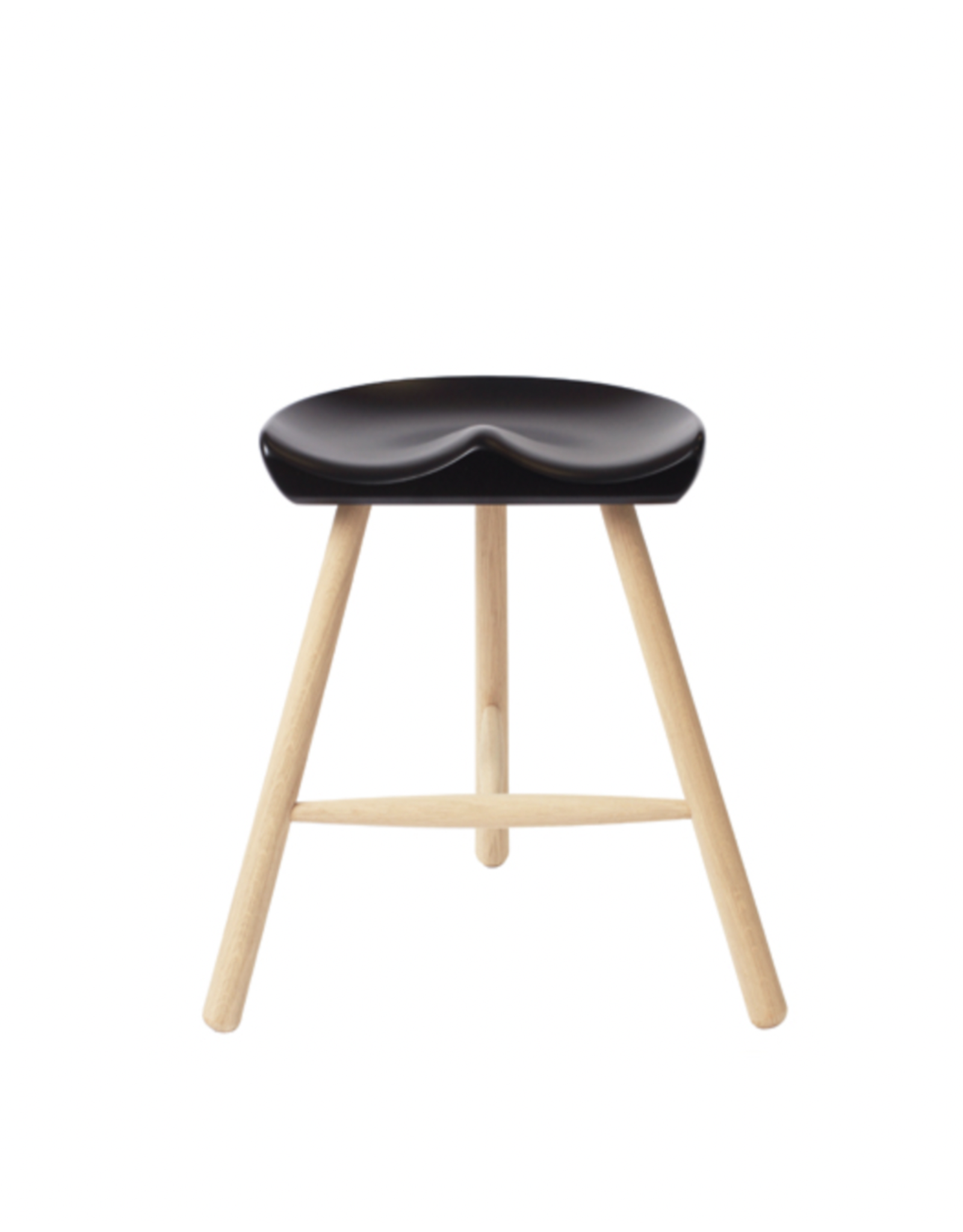 THE SHOEMAKER CHAIR IN 49CM HEIGHT, BEECH BLACK SEAT WITH OAK LEGS