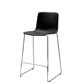 4302 PATO SLEDGE BARSTOOL IN BLACK LEATHER